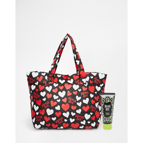 Anna Sui ASOS Exclusive Heart Print Make Up Bag with Handcream