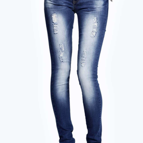 Evie Low Rise Distressed Super SKinny Jeans