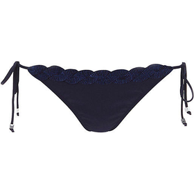 River Island Womens Navy shell trim side tie bikini bottoms