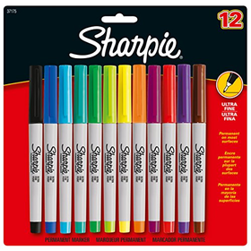 Sharpie Ultra Fine Permanent Marker - Assorted Colours (Pack of 12)