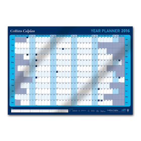 Collins Colplan A1 Year Wall Planner for 2016 - Blue
