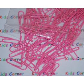 200 Pink Plastic Coated Paper Clips 25mm