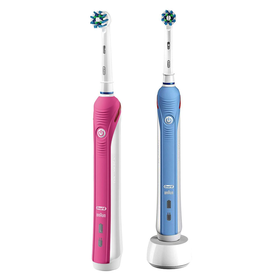 Oral-B Pro 2000 Pink and Blue Electric Toothbrushes Bundle