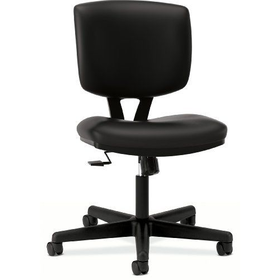 Hon Volt Leather Synchro Task Chair - Leather Black Seat - Back - Black Frame -