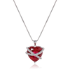 Sterling Silver Created Ruby and Created White Sapphire Wrap Heart Pendant Necklace, 18"