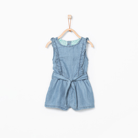 FRILL DETAIL DENIM JUMPSUIT New