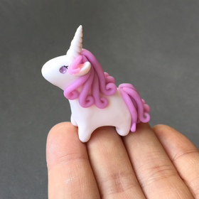 Pink Agate Gemstone Unicorn Figure