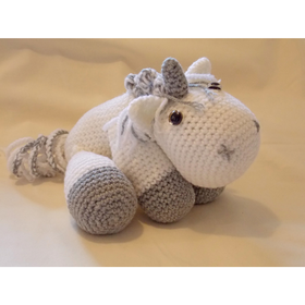 Crochet, amigurumi white unicorn, soft toy