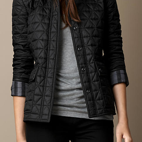 Leather Detail Quilted Jacket