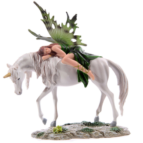 Green Woodland Fairy on Unicorn Home Decoration