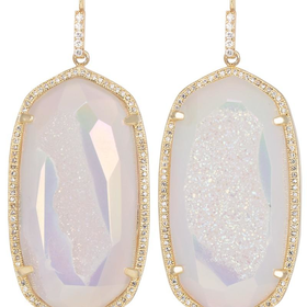 Large Pave Oval Earrings in Iridescent Drusy - Kendra Scott LUXE