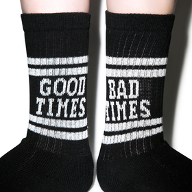 Lazy Oaf Good Times Tube Socks Black Small/Medium