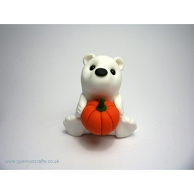 Little Polar Bear with Pumpkin