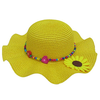 JTC(TM) Child Girl Plain Color Sunflower Dome Sun Hat Kids Summer Beach Straw Cap (Yellow)