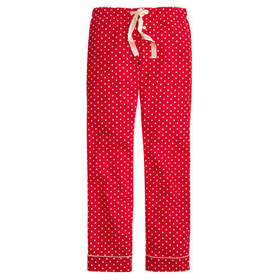 J.Crew Womens Pajama Pant In Polka-Dot Flannel