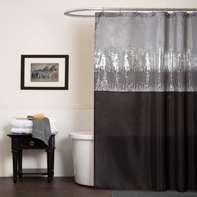 Lush Decor Night Sky Black / Grey Shower Curtain | Overstock.com
