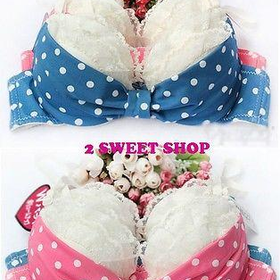 Japan ~ Tokyo Cute 32/70B 34/75B 36/80B Polka Dot Bow Bra Panty SET 2 Colors