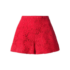 Giambattista Valli: Red Floral Lace Shorts