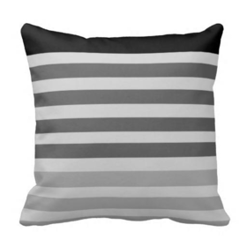 Gradient Gray Stripe Throw Pillow