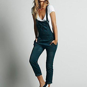 Free People Womens Washed Denim Overall