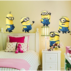5 Minions Despicable Me Removable Wall Stickers Decal Home Decor Kids Room