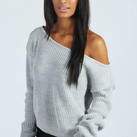 Natalie Slash Neck Crop Fisherman Jumper