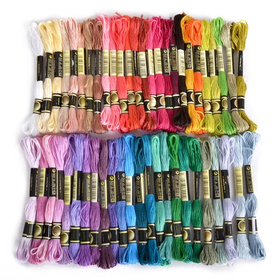 Embroidery Thread, 100% Cotton, 50 x Assorted Colours