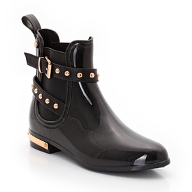 Wellington Boots with Studded Straps and Metal Heel Clip