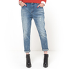 Stretch Cotton Denim Distressed Boyfit Jeans