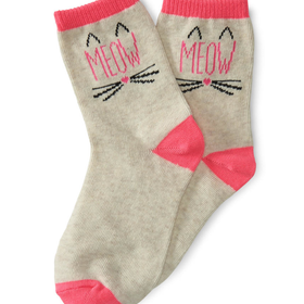 PS from Aero Kids' Meow Crew Socks