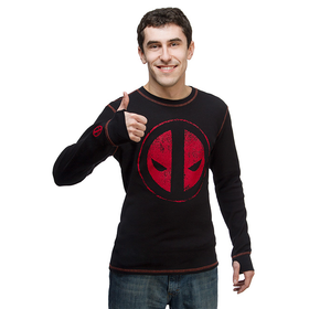 Deadpool Distressed Thermal with Thumb Holes
