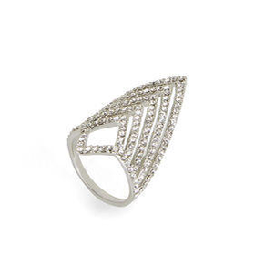 BCBG Pave Chevron Ring