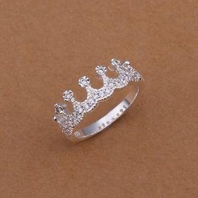 Free shipping Sterling solid silver fashion jewelry Inlaid crown Ring SR254