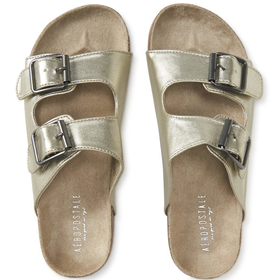 Metallic Buckle Slider Sandal