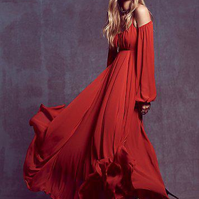 Free People Womens Ruby Red Sun Maxi