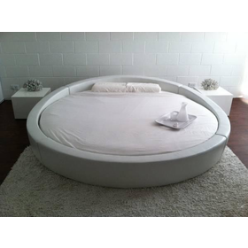 White Contemporary Round Bed - Opulentitems.com