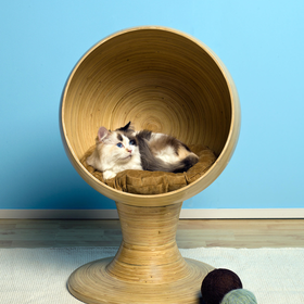 The Refined Feline Kitty Ball Bamboo Cat Bed