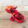 Red Mother and Baby Dragon Sculpture