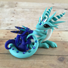Turquoise Mother and Baby Dragon Sculpture