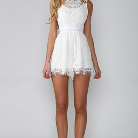 HelloMolly | Valencia Playsuit White - Dresses