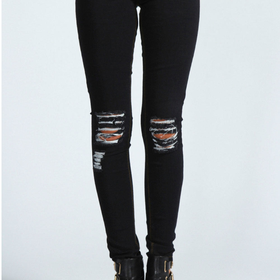 Loren Distressed Ripped Knee Skinny Jeans