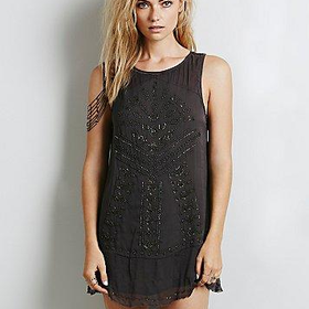 Womens Sleeveless Hardware Embellished Tunic