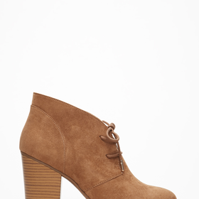 Faux Suede Lace-Up Booties