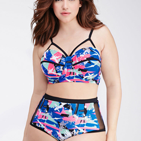 Splattered Abstract High-Waisted Bikini Bottoms