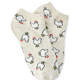 Chicken-Patterned Ankle Socks