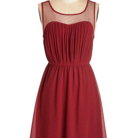 ModCloth Mid-length Sleeveless A-line Exquisite on the Equinox Dress in Ruby