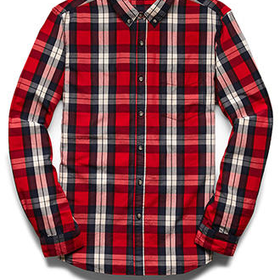 Classic Collared Plaid Shirt