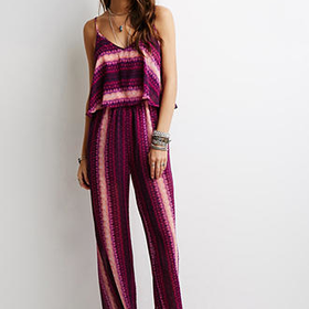 Abstract Stripe Print Jumpsuit