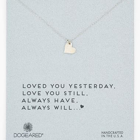 Women's Dogeared 'Love - Sparkle Heart' Boxed Pendant Necklace