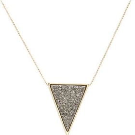 Women's Marcia Moran Drusy Pendant Necklace - Gold/ Titanium Druzy